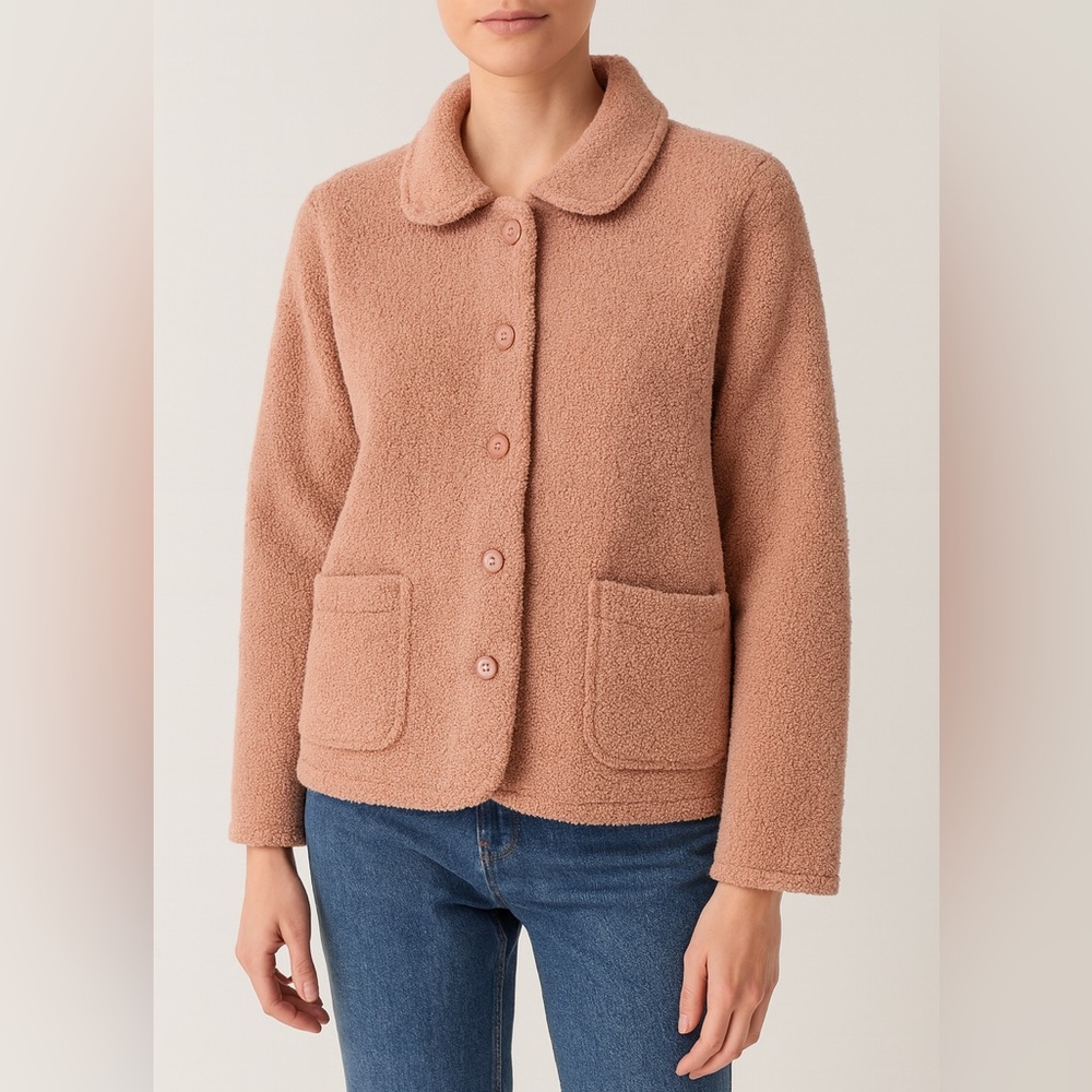 EUC Vintage Koret Women's Peach Colored Teddy Jacket